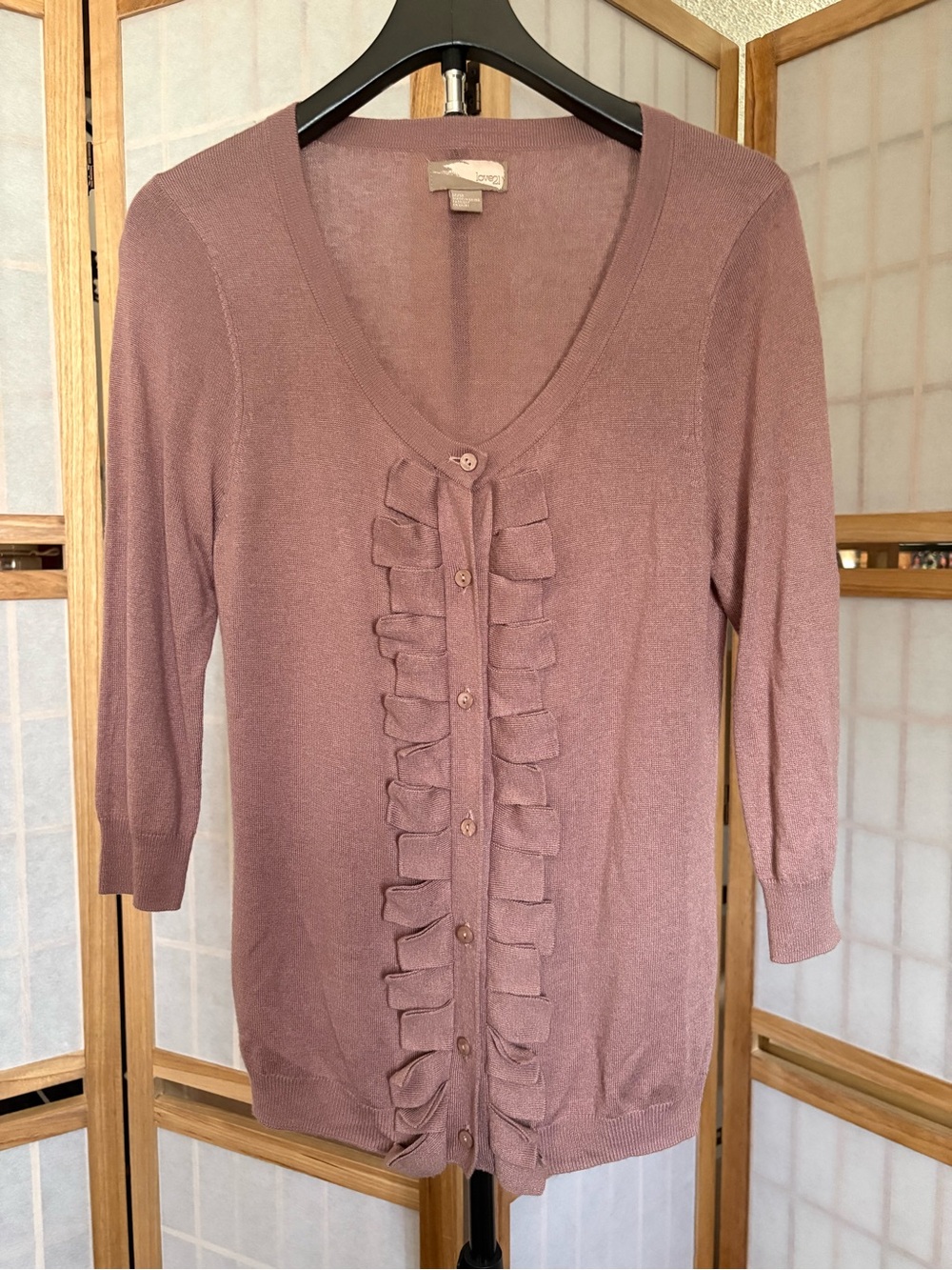 Love21 Brown (Mocha) Cardigan Sweater Size Medium